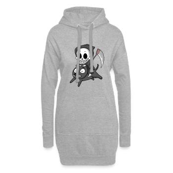 Grim Reaper et Black Panther - Sweat-shirt à capuche long Femme - gris chiné - Devant