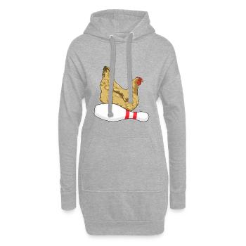 Huhn Bowling Pin - Hoodie-Kleid - Grau meliert - Vorne