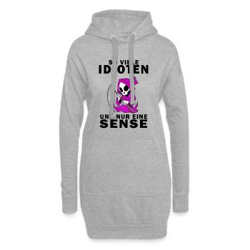 Sensenmann Damen Sarkastisch Provokation - Hoodie-Kleid - Grau meliert - Vorne