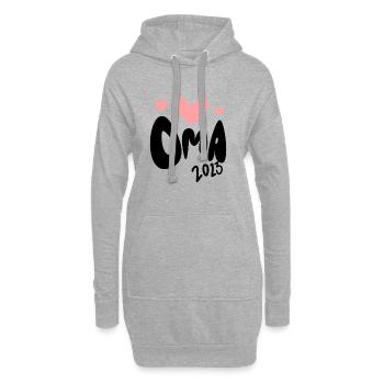Oma 2023 - Werdende Oma 2023 - Hoodie-Kleid - Grau meliert - Vorne