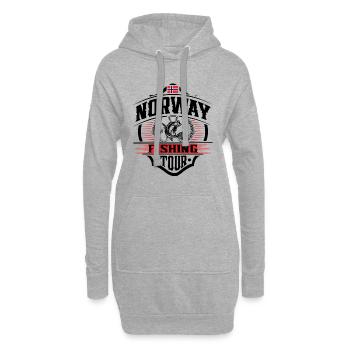 Norwegen Angeln Fischen Angler - Hoodie-Kleid - Grau meliert - Vorne