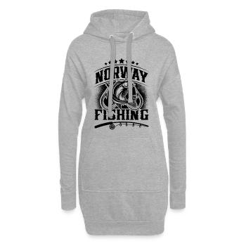 Norwegen Angeln Angler - Hoodie-Kleid - Grau meliert - Vorne
