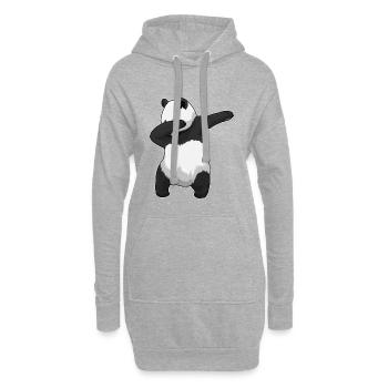 Panda Hip Hop Tanz - Hoodie-Kleid - Grau meliert - Vorne