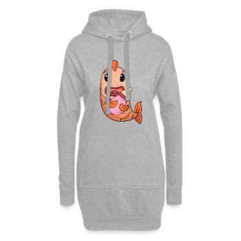 Baby Fisch - Hoodie-Kleid - Grau meliert - Vorne