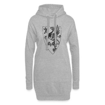 griffon debout de Rostock - Sweat-shirt à capuche long Femme - gris chiné - Devant