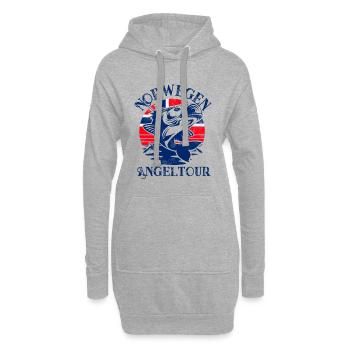 Norwegen Angeltour Angeln Angler Fischen - Hoodie-Kleid - Grau meliert - Vorne