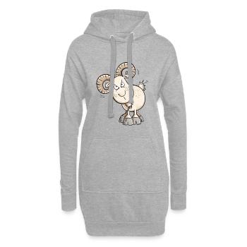 Kein Bock Widder I Schaf I Ziegen Bock I Ziege - Hoodie-Kleid - Grau meliert - Vorne