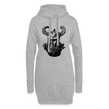 Odin Wikinger - Hoodie-Kleid - Grau meliert - Vorne