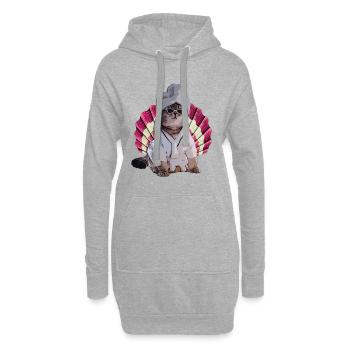 chat cool dans le spa - Sweat-shirt à capuche long Femme - gris chiné - Devant