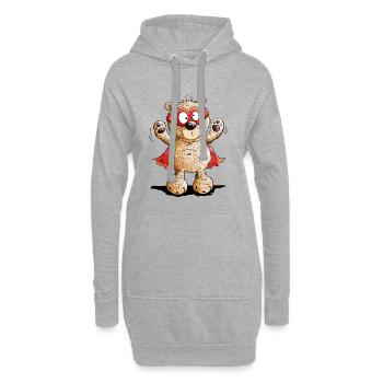 Bär Wortspiel I Superheld I Subärheld - Hoodie-Kleid - Grau meliert - Vorne