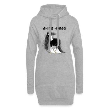 Cheval de comté I Cheval de sang froid - Sweat-shirt à capuche long Femme - gris chiné - Devant