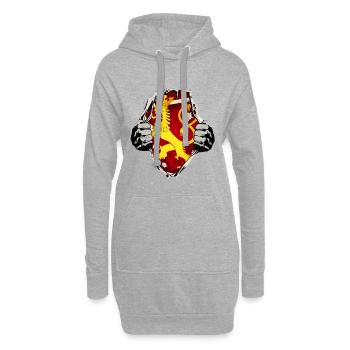 Lion de Finlande sous la chemise - Sweat-shirt à capuche long Femme - gris chiné - Devant
