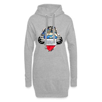 Rostock unterm Shirt - Hoodie-Kleid - Grau meliert - Vorne