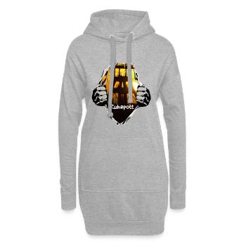 Ruhrpott unterm Shirt - Hoodie-Kleid - Grau meliert - Vorne