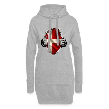 Dänemark unterm Shirt - Hoodie-Kleid - Grau meliert - Vorne