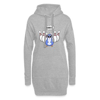 Kegel Pinguin Bowling - Hoodie-Kleid - Grau meliert - Vorne