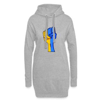Ukraine - Hoodie-Kleid - Grau meliert - Vorne