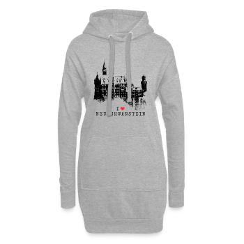 Neuschwanstein Deutschland Bayern I Love Germany - Hoodie-Kleid - Grau meliert - Vorne