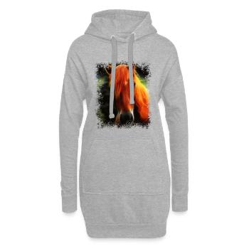 Pferd Wildpferd - Hoodie-Kleid - Grau meliert - Vorne