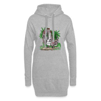 Dinosaurier Roboter - Hoodie-Kleid - Grau meliert - Vorne