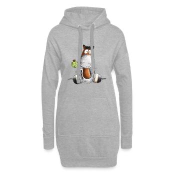 Cheval chanceux I Cheval Fer à cheval Lucky Shamrock - Sweat-shirt à capuche long Femme - gris chiné - Devant
