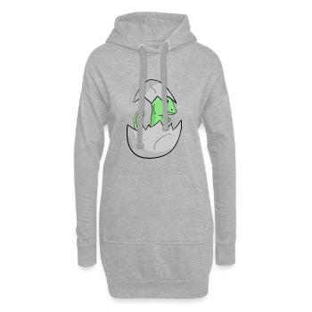 Bébé caméléon - Sweat-shirt à capuche long Femme - gris chiné - Devant