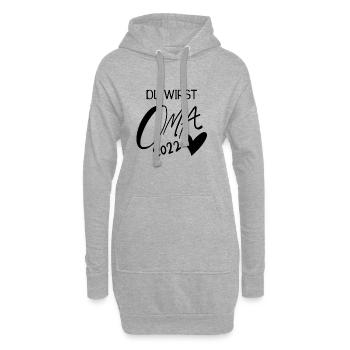 Oma 2022 - Werdende Oma 2022 - Hoodie-Kleid - Grau meliert - Vorne