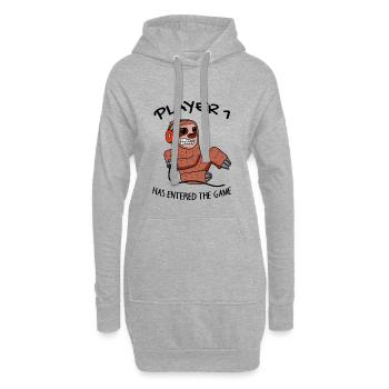 Erstes Baby Spieler 1 Schwanger Baby Faultier - Hoodie-Kleid - Grau meliert - Vorne