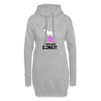 Bock auf Donut - Ziege Ziegenbock - Hoodie-Kleid - Grau meliert - Vorne