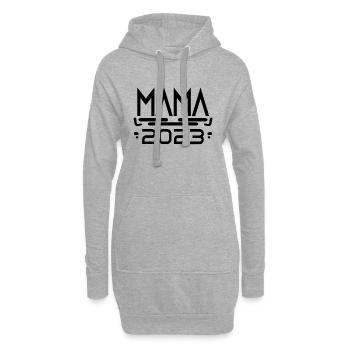Mutter 2023 Mama Schwangerschaft Geburtstag - Hoodie-Kleid - Grau meliert - Vorne