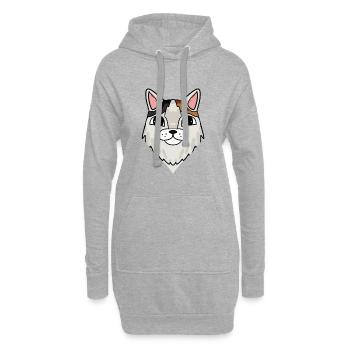 Turc Van Head Cat Propriétaire de chat - Sweat-shirt à capuche long Femme - gris chiné - Devant
