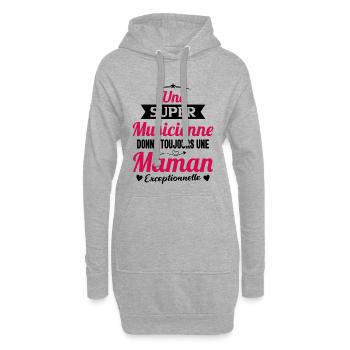 Musicienne Future Maman cadeau Drôle Annonce Mère - Sweat-shirt à capuche long Femme - gris chiné - Devant