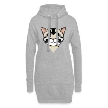 American Shorthair Head Cat Propriétaire de chat - Sweat-shirt à capuche long Femme - gris chiné - Devant