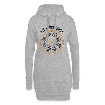 IT Support Glücksrad Service Desk IT Helpdesk Nerd - Hoodie-Kleid - Grau meliert - Vorne