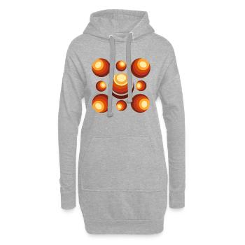 Retro Kugel Muster Mid-Century - Hoodie-Kleid - Grau meliert - Vorne
