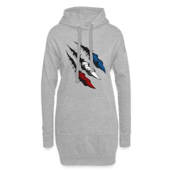 Rostocker Krallen - Hoodie-Kleid - Grau meliert - Vorne
