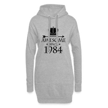 Jahrgang 1984 - Fantastisch seit 1984 - Hoodie-Kleid - Grau meliert - Vorne