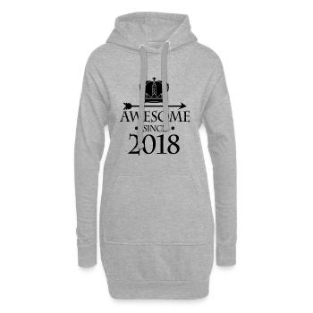 Jahrgang 2018 - Fantastisch seit 2018 - Hoodie-Kleid - Grau meliert - Vorne