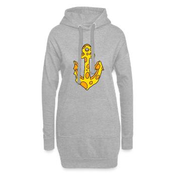 Fromage Anker - Sweat-shirt à capuche long Femme - gris chiné - Devant