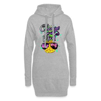 ananas frais Changez d’avis - Sweat-shirt à capuche long Femme - gris chiné - Devant