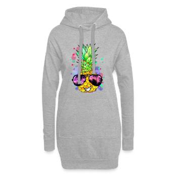Ananas avec des lunettes de soleil fraîches - Sweat-shirt à capuche long Femme - gris chiné - Devant