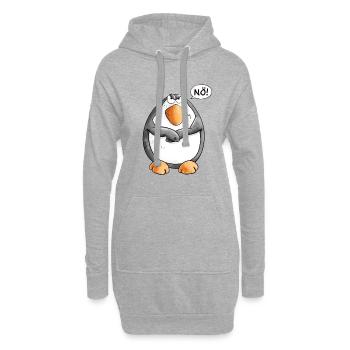 Nö Pinguin I Nein Statement Wildtier - Hoodie-Kleid - Grau meliert - Vorne
