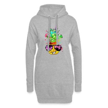ananas frais aux couleurs vives - Sweat-shirt à capuche long Femme - gris chiné - Devant