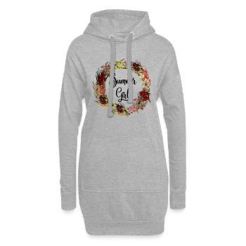 Summer Girl Gladious Flower Leo Zodiac Born In Aug - Hoodie Dress - heather grey - Front