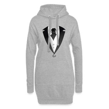 Anzug Smoking Kostüm - Hoodie-Kleid - Grau meliert - Vorne