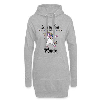Je suis la future mariée evjf cadeau jeune fille - Sweat-shirt à capuche long Femme - gris chiné - Devant