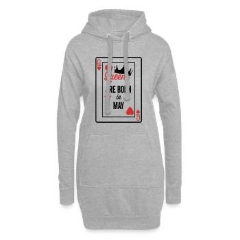 Queens Are Born In May Birthday Date Girls Women - Hoodie Dress - heather grey - Front