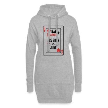 Queens Are Born In June Birthday Date Girls Women - Hoodie Dress - heather grey - Front