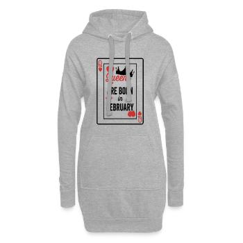 Königinnen werden im Februar geboren Geburtstag Date Girls Wo - Hoodie-Kleid - Grau meliert - Vorne