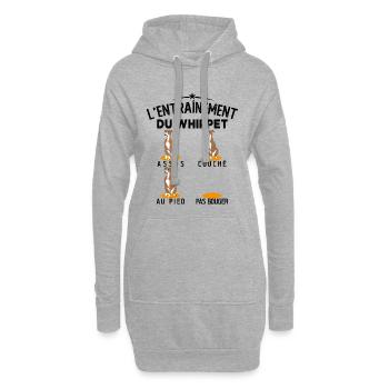 Whippet Éducation Chien Entraînement Chien Whippet - Sweat-shirt à capuche long Femme - gris chiné - Devant